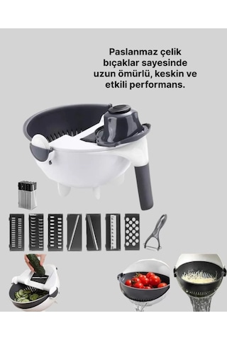 Ergonomik Sebze Rendeleyici Ve Süzgeç Hazneli Dilimleyici