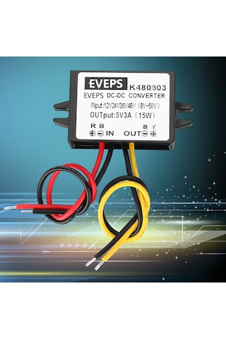 Suofeng Dc-dc 8-58v'den 5v 3a'ya Dönüştürücü Modül, Aşırı Gerilim/akım Korumalı, Su/dağınık/şok Dayanıklı, Alev Engelleme Kılıf, 96% Verimlilik