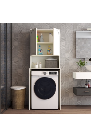 Lyon Çamaşır Makinesi Dolabı V102 - Krem Krem