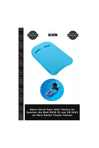 Delux Serisi Spor Aleti Yüzücü Su Sporları Ikn Blok Pe30 32 Mm 28.5x45 Cm Mavi Renkli Yüzme Tahtası