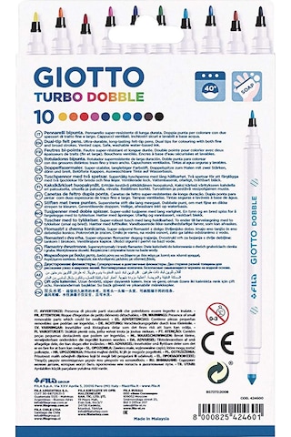 Giotto Turbo Dobble Çift Uçlu Keçe Uçlu Kalem 10'lu