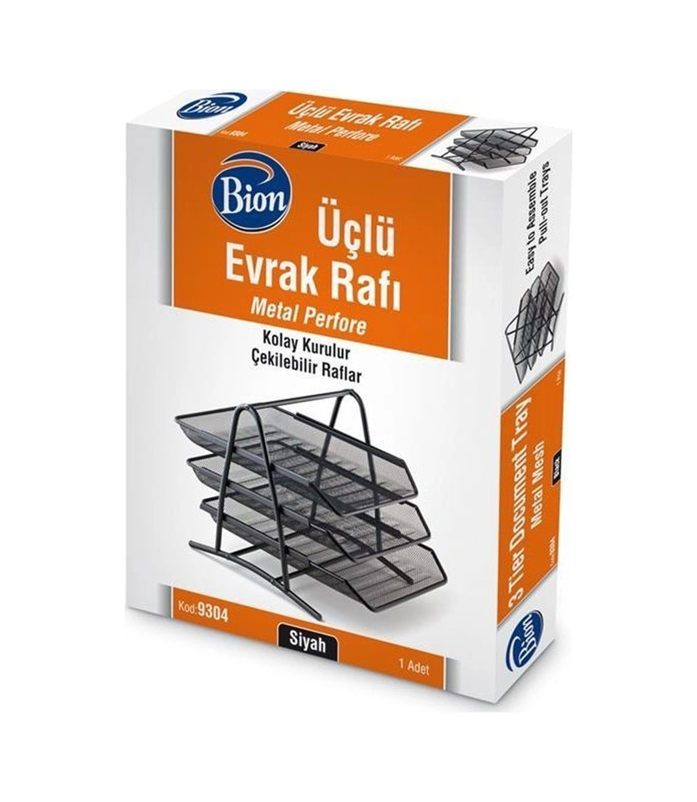 Bion Perfore 3'lü Evrak Rafı Siyah Diğer