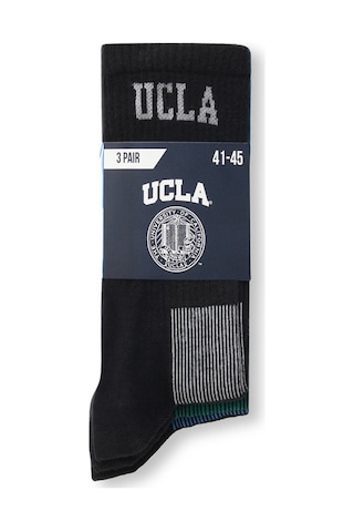 Luke 3'lü Siyah Ve Karışık Uzun Jakarlı Standard Fit Unisex Çorap Siyah