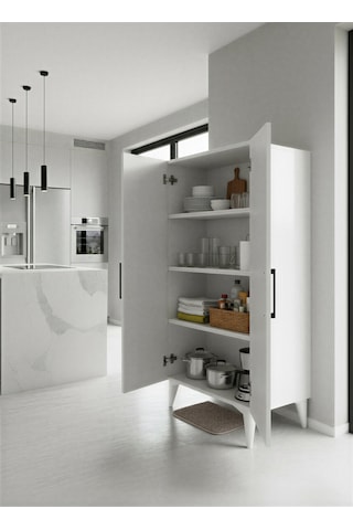 Aruat 4 Raf'lı Çok Amaçlı Kullanım Sunan Kapaklı Dolap 35 110 Beyaz