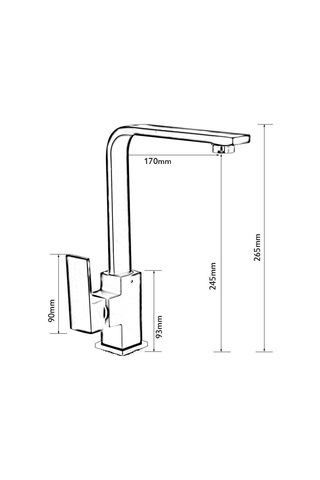 Sardıcı Riko Kare Mutfak Eviye Musluğu 7 Yıl Garantili Çift Su Girişli Krom - Siyah