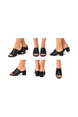 N Napa Shoe Np.1506.siyah.deri Terlik
