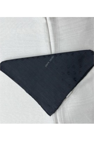 Pierre Cardin Logolu İpek Koton Jakar Eşarp - 8933984 Siyah - 911