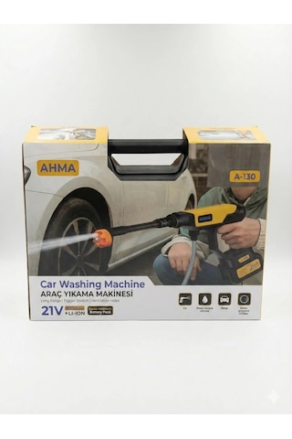 Akülü Basınçlı Araç Yıkama Makinesi 21v Çift Batarya 175 Psı Güç 3.6l/dk Su Akışı A-130 4741