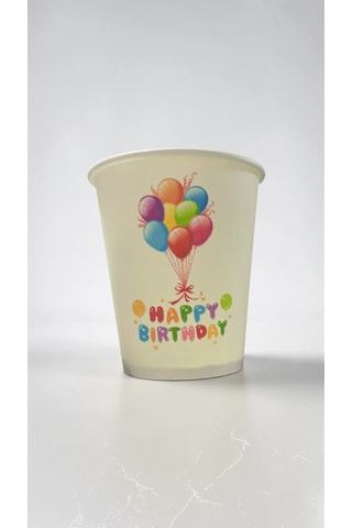 Balon Parti Doğumgünü Etkinlik Temalı Tek Kullanımlık 7 Oz 100 Adet Karton Bardak