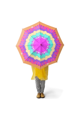 Coral High Kids Pembe Rengarenk Dondurma Desenli Çocuk Şemsiyesi 12661