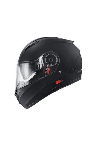Motosiklet Çene Açılır Kask Güneş Vizörlü Ce Motor Kaskı Mat Black Edition Siyah