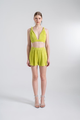 Holly Lolly Beli Lastikli Mini Comfy Şort Yeşil