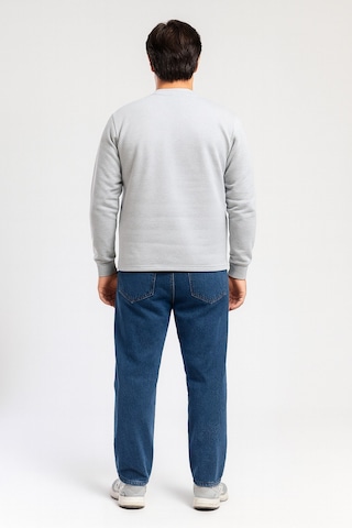Vatan Tekstil İçi Polarlı Hafif Dar Kalıp Bisiklet Yaka Erkek Basic Sweatshirt Gri
