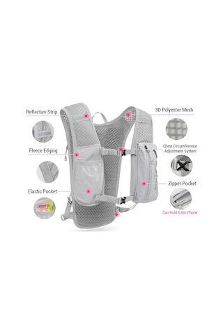 Fosenze Hafif Ve Nefes Alabilir 5l Bisiklet Ve Yürüyüş Sırt Çantası + 1.5l Su Torbası Çok Renkli