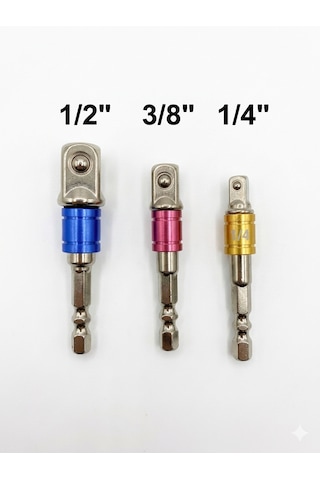 1/2 & 3/8 & 1/4 Lokma Bits Mandren Lokma Tutucu