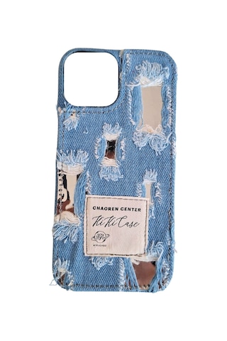 Apple Uyumlu iPhone Akfa 11 Jeans Serisi Denim Kot Desenli Premium Telefon Kılıfı Mavi