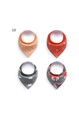Vkemall 4 Adet Pamuklu Bebek Bibs: Nemlendirici, Konforlu Ve Temiz Tutucu - Nokta, Yaprak, Tek Renk, Tilki, Arı Desenleri Seçenekli