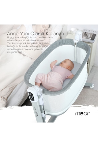 Huggy Moon Oyun Parkına Dönüşebilen Anne Yanı Elektrikli Beşik