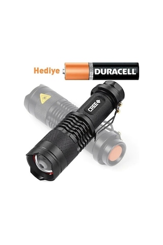 Cree 2000 Lümen Ultra Güçlü Su Geçirmez Alüminyum Zoom Özellikli El Feneri