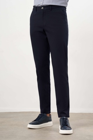 Erkek Lacivert Yazlık Pamuk Yan Cep Dynamic Fit Chino Pantolon 24ys003016200 Lacivert