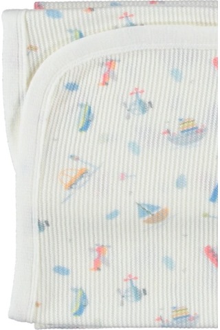 Bebek Baskılı Triko Uyku Battaniye Kaliteli Pamuklu Triko Bej