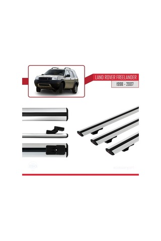 Land Rover Freelander 1998-2007 Arası İle Uyumlu Basic Model Ara Atkı Tavan Barı Gri 3 Adet
