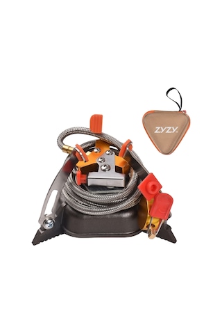 Zyzy-3 Çekirdekli Brülör Kamp Sobası 6800w Yürüyüş Gaz Sobası,y28527 Gri