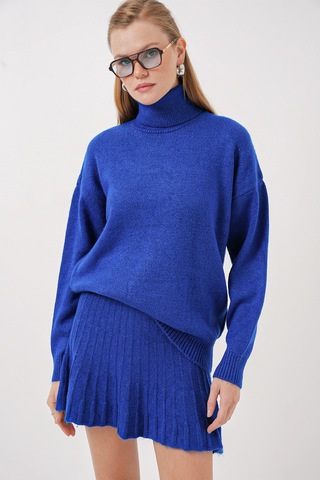 Bigdart 15891 Kazak Etek Triko İkili Takım - Saks