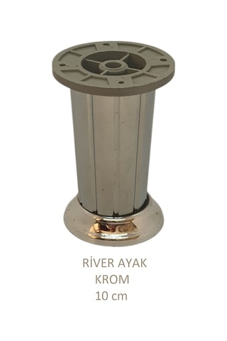 River Ayak, Plastik Mobilya Ayağı, 10 Cm, Vidalar Dahil, Krom Krom