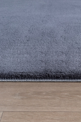 Vl Comfort Peluş Halı Gri Overloklu Antrasit