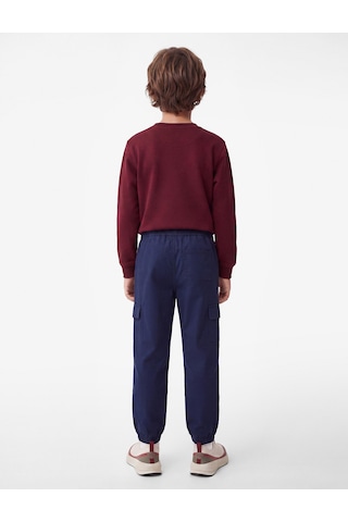 Koton Cep Detaylı Rahat Kesim Pamuklu Gabardin Jogger Pantolon Lacivert 7wkb40041tw