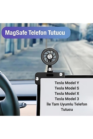 Polham Tesla Model Y, Model S, Model X, Model 3 Ekranı İle Uyumlu Manyetik Telefon Tutucu, Titremez Sarsılmaz