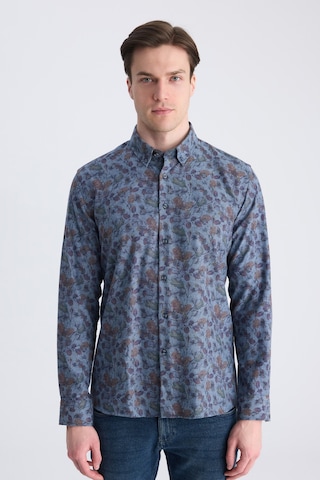 Twn Slim Fit İndigo Baskılı Pamuklu Gömlek 1ec02hd33259m Çok Renkli