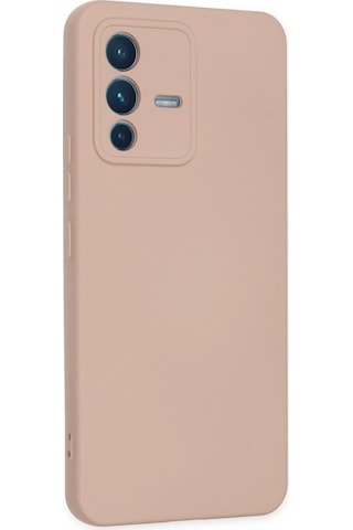 Gld-spt- Newface Vivo V23 5g Kılıf Nano İçi Kadife Silikon - Pudra