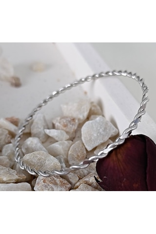 Lilahgümüştr Gümüş Burgulu Kadın Bilezik