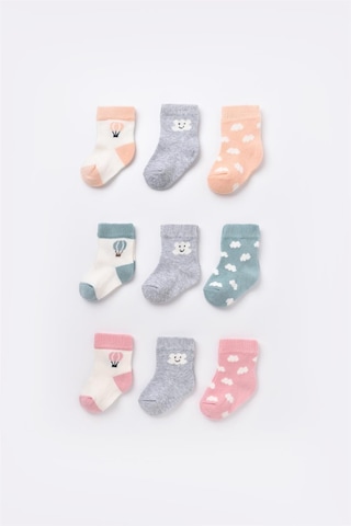Step Bibaby Biorganic Cloudy 3'lü Çorap 68450 Somon 001