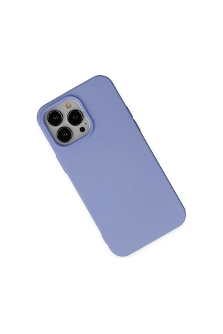 Mey İthalat iPhone Uyumlu 14 Pro Max Kılıf Nano İçi Kadife Silikon - Lila