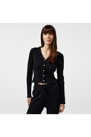 Nautica Kadın Siyah Slim Fit Hırka Desenli 47s004t Siyah