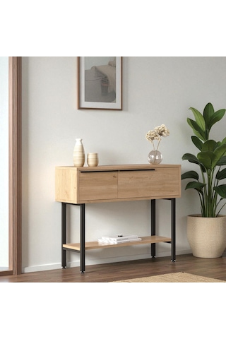 Robin Home Dresuar Antre Hol Kapaklı 100cm Metal Ayaklı Sepet Kahverengi