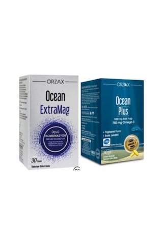 Ocean Extramag Üçlü Kombinasyon 30 Tablet + Plus Omega 3 1200 Mg 30 Kapsül