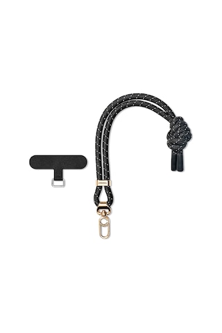Youngkit Yq002 Yansıtıcı Şerit Desenli Cep Telefonu Bilek Askı İpi Siyah
