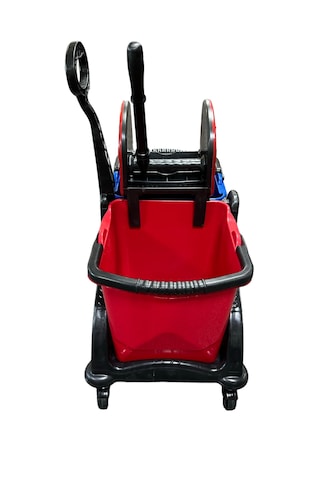 Çift Kovalı Plastik Temizlik Paspas Arabası Islak Mop Set 12 Li