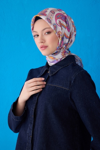 BELLİ Saf İpek Eşarp 4111d02 Twill İpek -35 Gri Gri