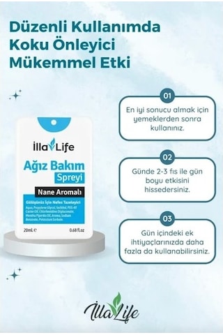 İlla Life Nane Aromalı Ağız Bakım Spreyi 20 ML