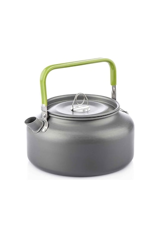 Xiyyadms 1.2l Aluminyum Çelik Taşınabilir Çaydanlık - İç/ Dış Kullanım, Yürüyüş, Kamp, Piknik İçin Anti-yanık Saplı Ve Kol Saati İle Gümüş