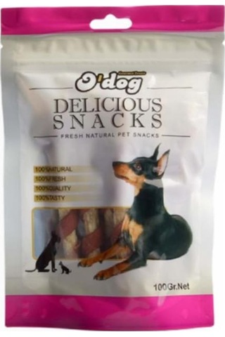 O'dog Kuzu Parçacıklı Sargılı Köpek Ödülü 100 G