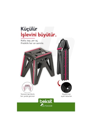 Beksit Outdoor Herkül M Katlanır Reflektörlü Tabure (Antrasit)