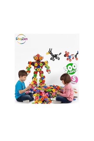 Masterflakes Eğitici Kilitli Diskler Stem Eğitimi Uyumlu 5 Renk Ve 300 Parça Yapı Oyuncak Seti