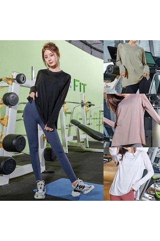 Wezone Kadınlar İçin Nefes Alabilen Çabuk Kuruyan Fitness Tişörtü - Koşu, Yoga, Spor Giyim SiYAH