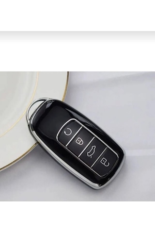 Gma Keys Lüx Chery Tiggo 8 Pro Omoda 5 Tiggo 7 Avantgarde Jaaeco Nano Anahtar Kılıfı Siyah Gümüş Silver Renk